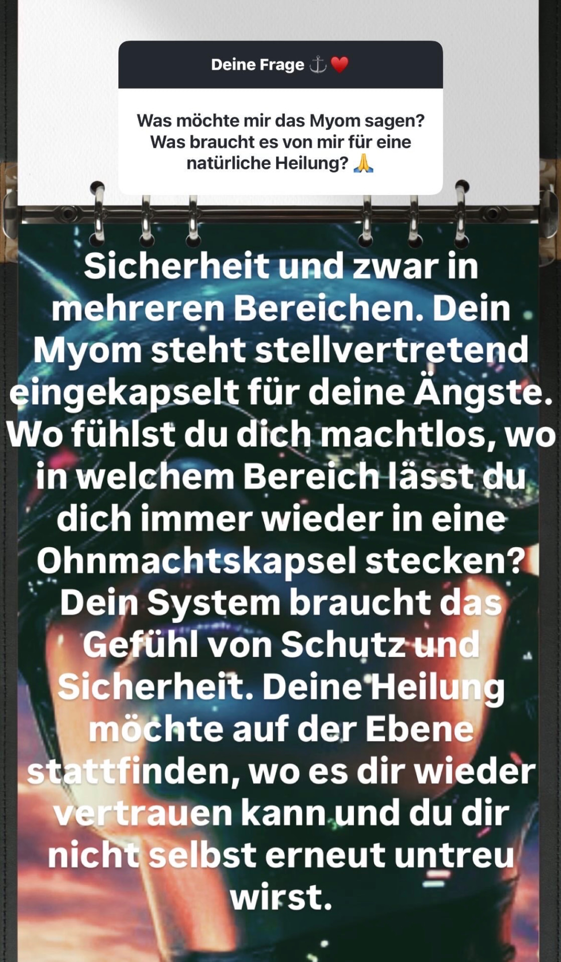 Aus der aktuellen September Fragerunde: Was möchte mir das Myom sagen?